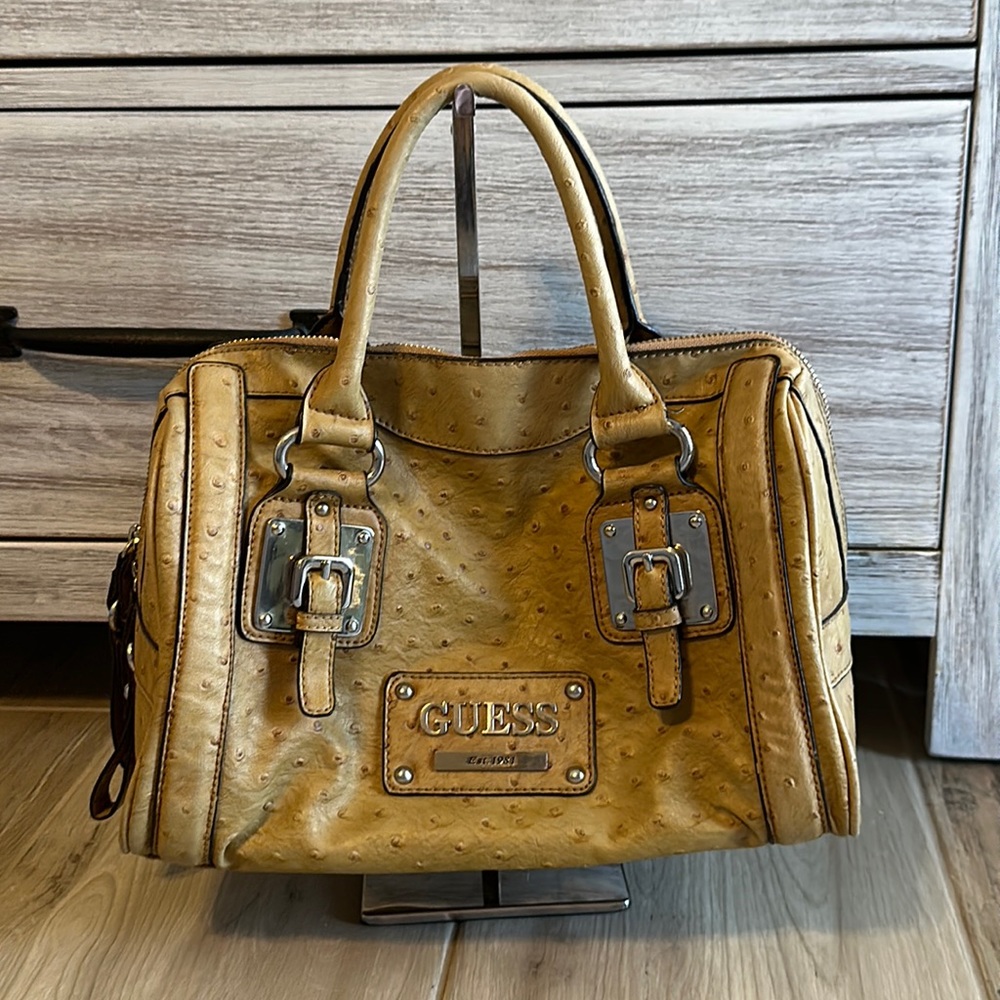 Faux ostrich skin tote